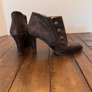 Coach Elly Brown Bootie 4 Button Oxford Heeled Ankle Bootie US 6B